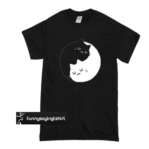 Yin Yang Cat t shirt - funnysayingtshirts