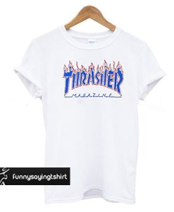thrasher blue flame tee