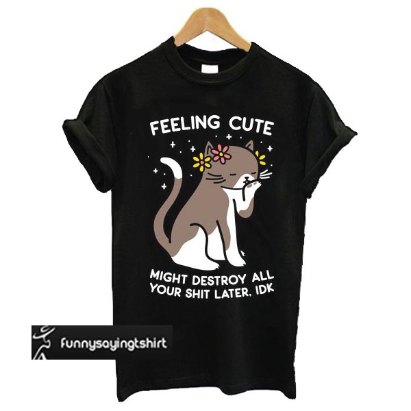 Felt Cute Might Curse You Later IDK t shirt - funnysayingtshirts