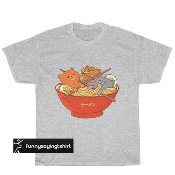 Ramen Noodles And Cats Unisex t shirt - funnysayingtshirts