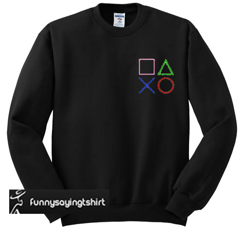 white playstation sweatshirt